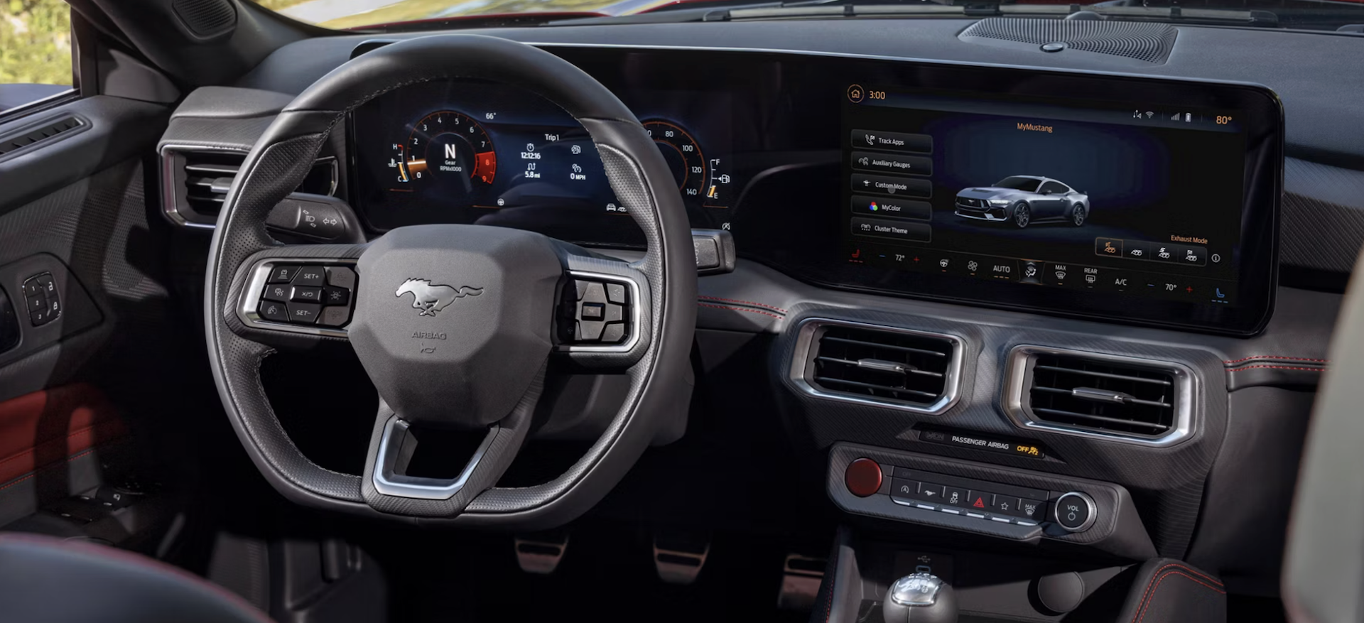Interior dashboard of new 2026 Ford Mustang near Corpus Christi, TX